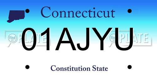 01AJYU Connecticut License Plate