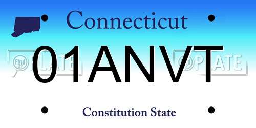 01ANVT Connecticut License Plate