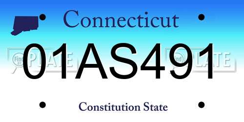 01AS491 Connecticut License Plate