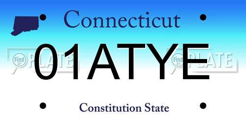 01ATYE Connecticut License Plate