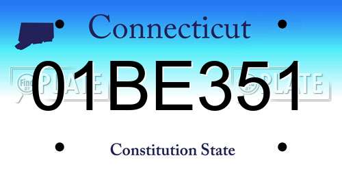 01BE351 Connecticut License Plate