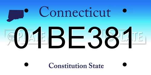 01BE381 Connecticut License Plate