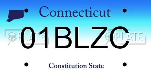 01BLZC Connecticut License Plate