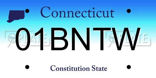 01BNTW Connecticut License Plate