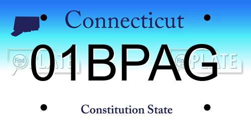 01BPAG Connecticut License Plate