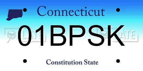 01BPSK Connecticut License Plate