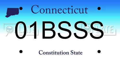 01BSSS Connecticut License Plate