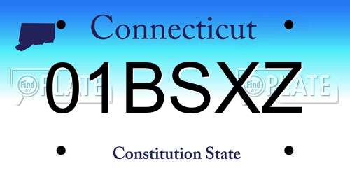 01BSXZ Connecticut License Plate