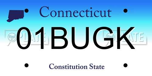01BUGK Connecticut License Plate
