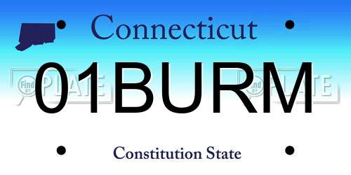 01BURM Connecticut License Plate