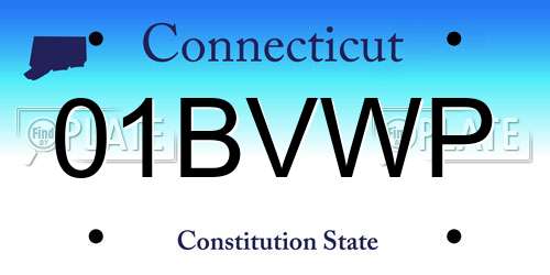 01BVWP Connecticut License Plate