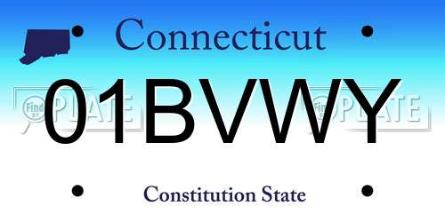 01BVWY Connecticut License Plate