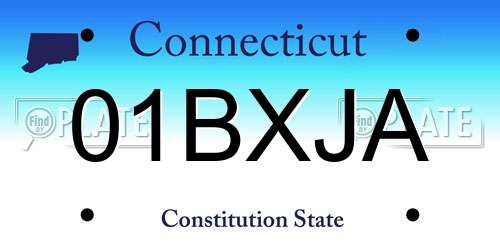 01BXJA Connecticut License Plate
