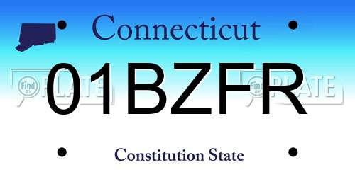 01BZFR Connecticut License Plate
