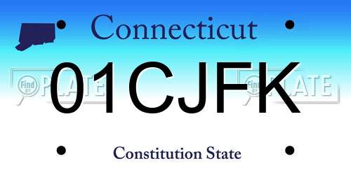 01CJFK Connecticut License Plate