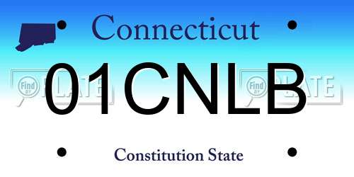 01CNLB Connecticut License Plate