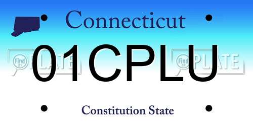 01CPLU Connecticut License Plate