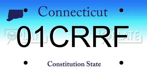 01CRRF Connecticut License Plate