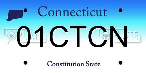 01CTCN Connecticut License Plate
