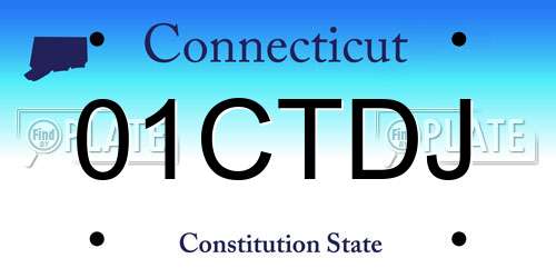 01CTDJ Connecticut License Plate