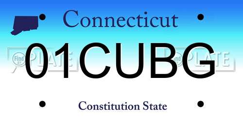 01CUBG Connecticut License Plate