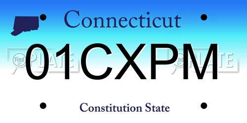 01CXPM Connecticut License Plate