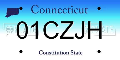 01CZJH Connecticut License Plate