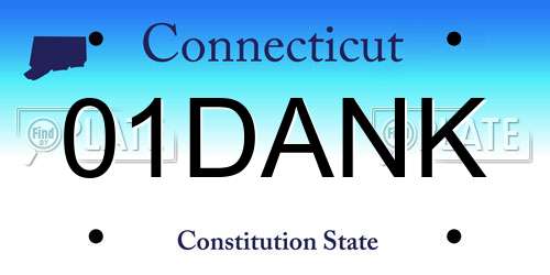 01DANK Connecticut License Plate
