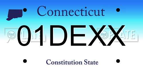 01DEXX Connecticut License Plate