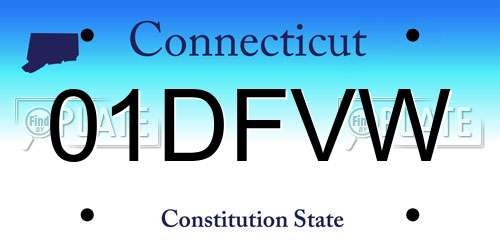 01DFVW Connecticut License Plate