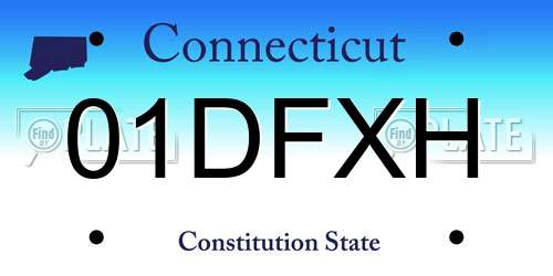 01DFXH Connecticut License Plate