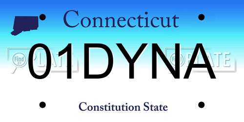 01DYNA Connecticut License Plate
