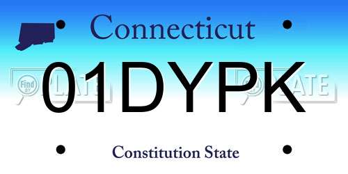 01DYPK Connecticut License Plate