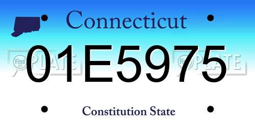01E5975 Connecticut License Plate