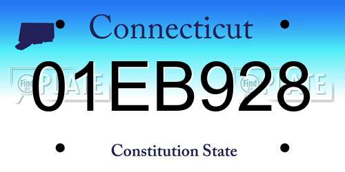 01EB928 Connecticut License Plate