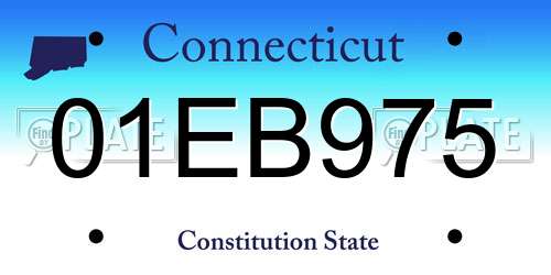 01EB975 Connecticut License Plate