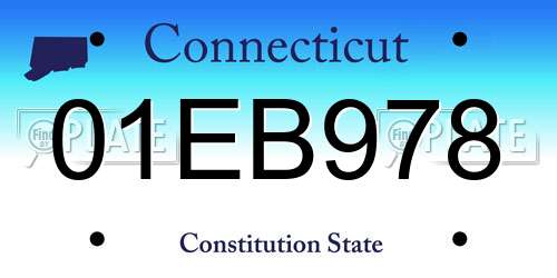 01EB978 Connecticut License Plate