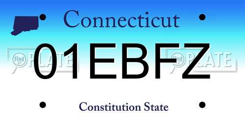 01EBFZ Connecticut License Plate