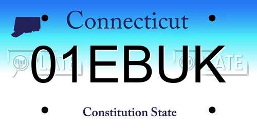 01EBUK Connecticut License Plate