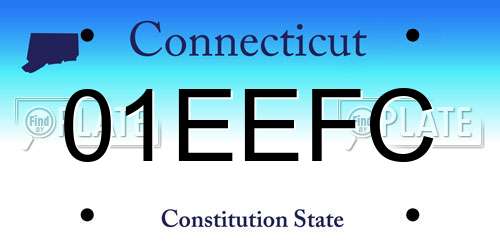 01EEFC Connecticut License Plate