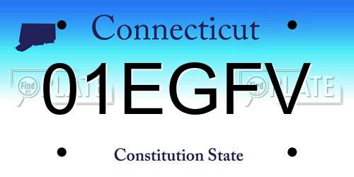 01EGFV Connecticut License Plate