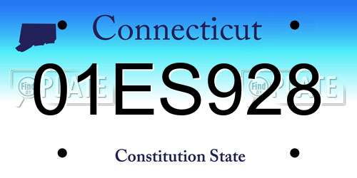 01ES928 Connecticut License Plate
