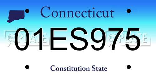 01ES975 Connecticut License Plate
