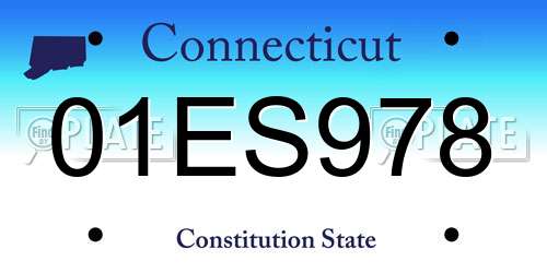 01ES978 Connecticut License Plate