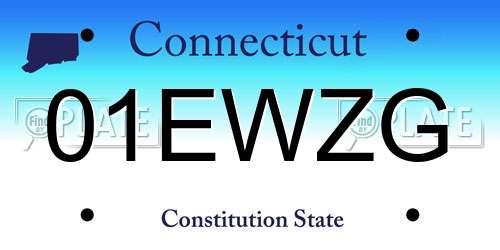 01EWZG Connecticut License Plate