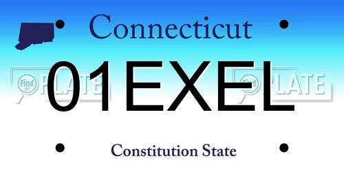01EXEL Connecticut License Plate