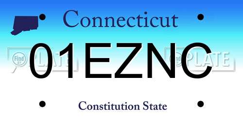 01EZNC Connecticut License Plate