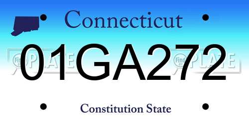 01GA272 Connecticut License Plate