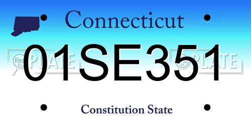 01SE351 Connecticut License Plate