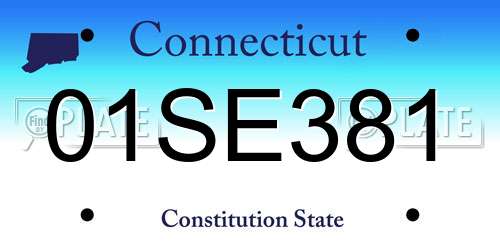 01SE381 Connecticut License Plate